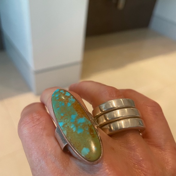 Jewelry - Exquisite Large Vintage Sterling Turquoise Ring